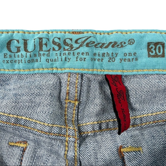Guess Jeans size 30 flare leg, rainbow designs on back pockets, great condition - Picture 11 of 11